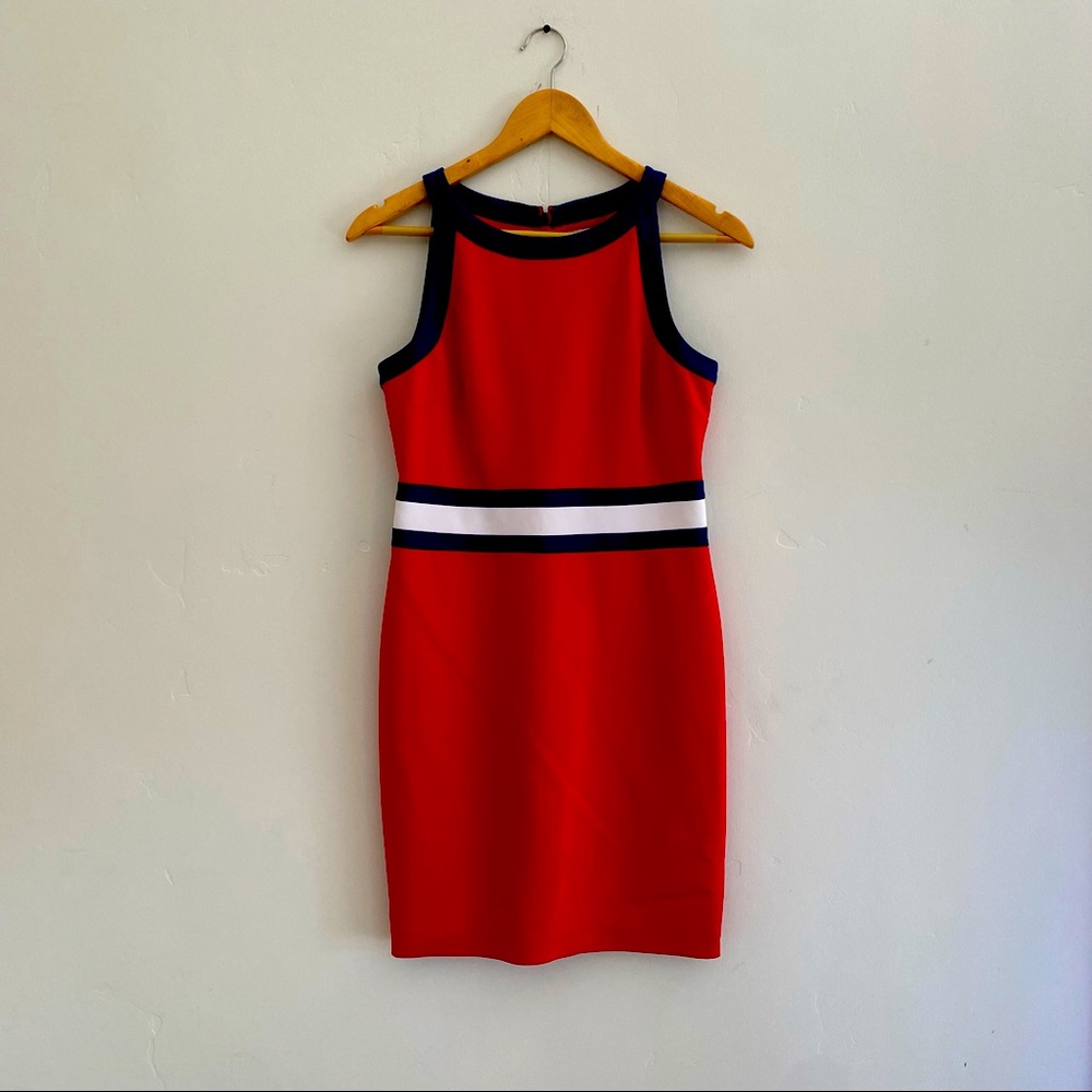 Red, white, blue banana republic dress, size 4